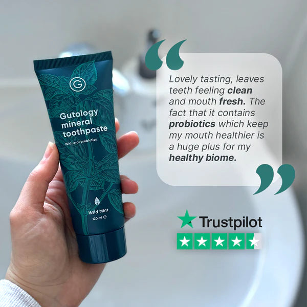 Probiotic toothpaste promoting oral health through beneficial bacteria for healthier gums and teeth.