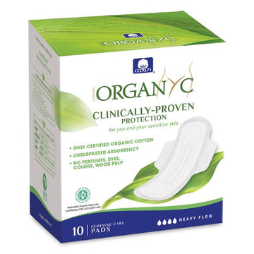 Organyc Period Pads Night Heavy Flow (with folded wings)