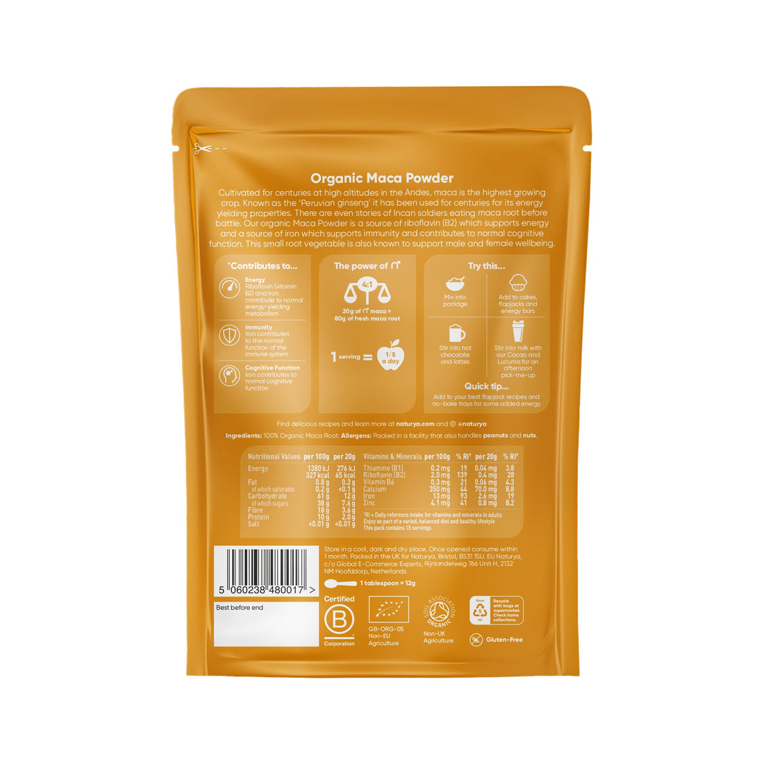 NATURYA Organic Maca Powder 300g