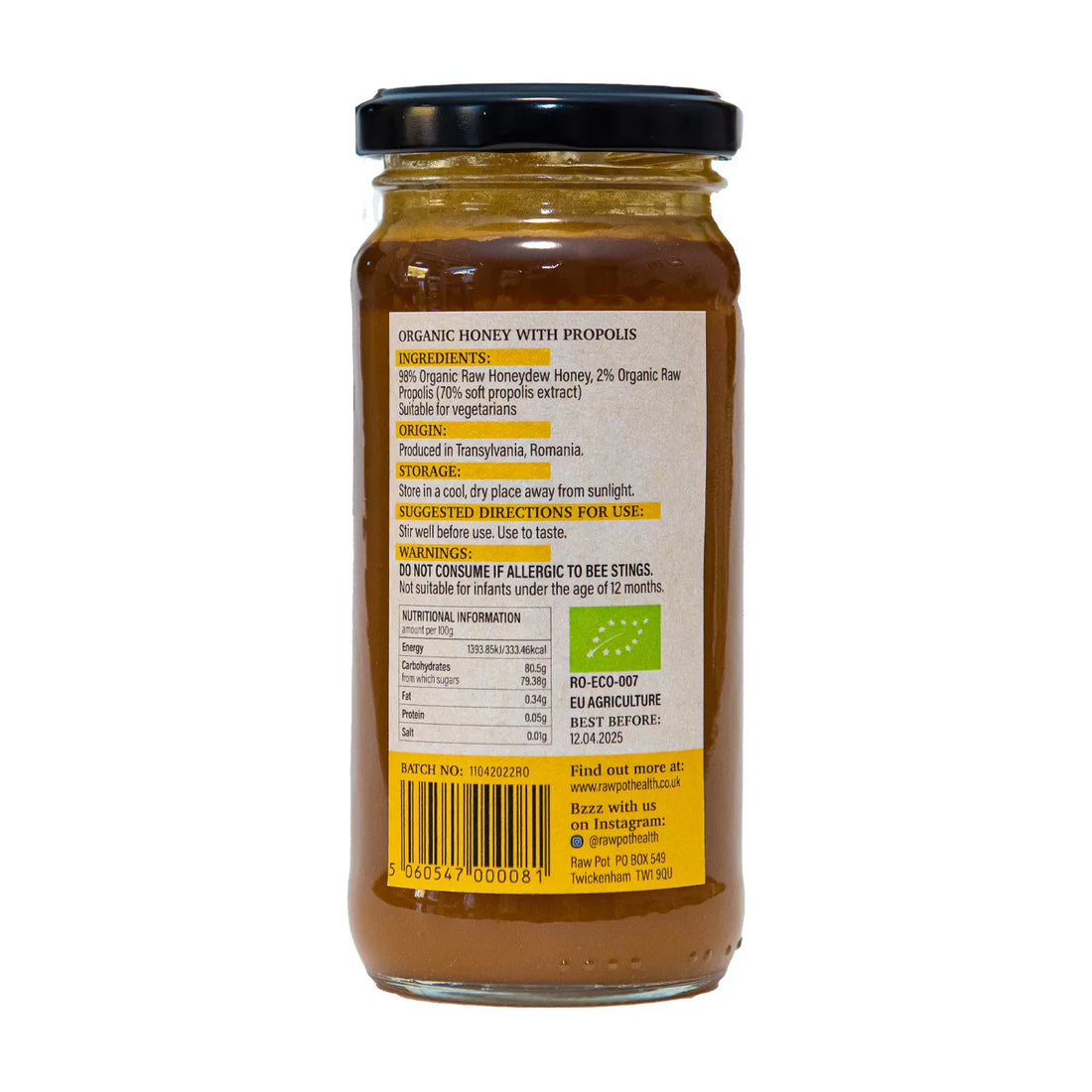 Organic Honeydew Honey with Propolis