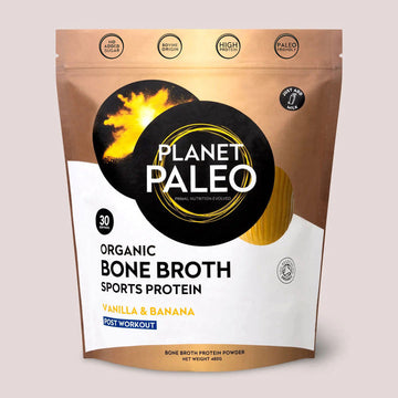 Planet Paleo Organic Bone Broth Sports Protein - Vanilla & Banana 480g