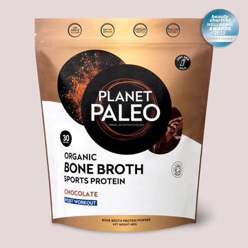 Planet Paleo Organic Bone Broth Sports Protein - Chocolate 480g
