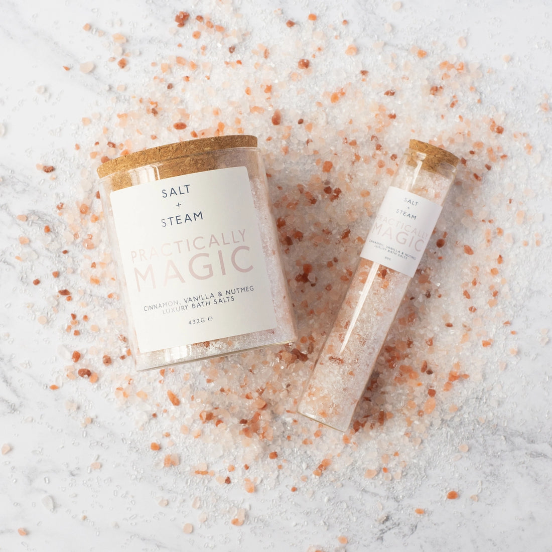 Salt + Steam Practically Magic Bath Salts – Cinnamon, Vanilla &amp; Nutmeg (80g / 432g)