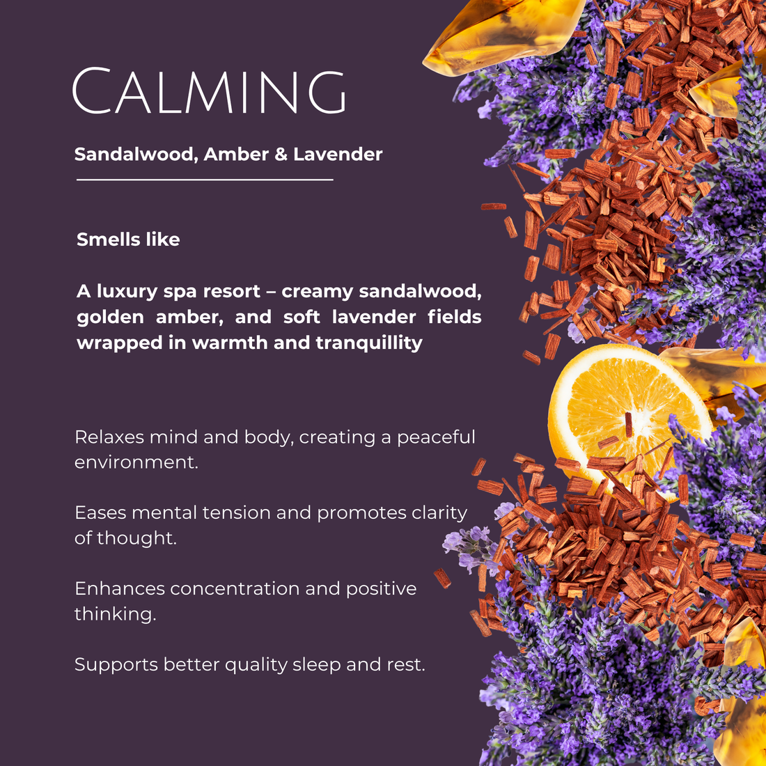 Amaura London Calming Luxury Candle – Sandalwood, Amber & Lavender (280 g)