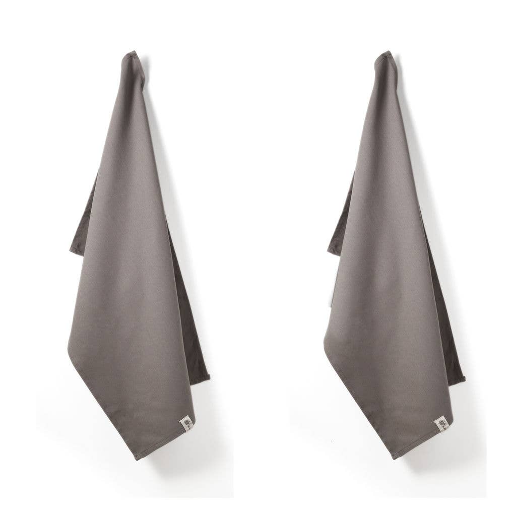 Wild &amp; Stone Organic Cotton Herringbone Tea Towel – Dove Grey