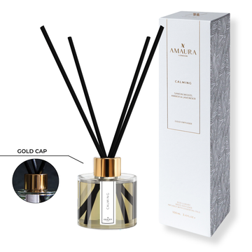 Amaura London Calming Reed Diffuser – Sandalwood, Amber & Lavender (100ml)