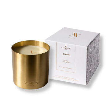 Amaura London Ignite Luxury Candle – Oud & Geranium (280g)