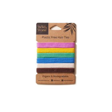 Wild &amp; Stone Plastic-Free Hair Ties – 6 Pack Multi Colour