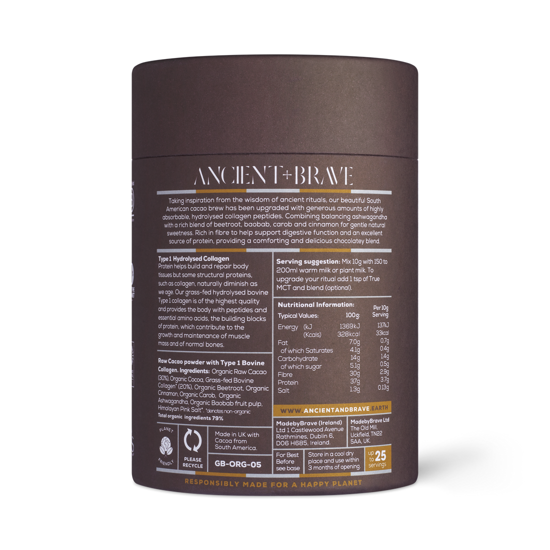 Ancient + Brave Cacao + Collagen – 250g