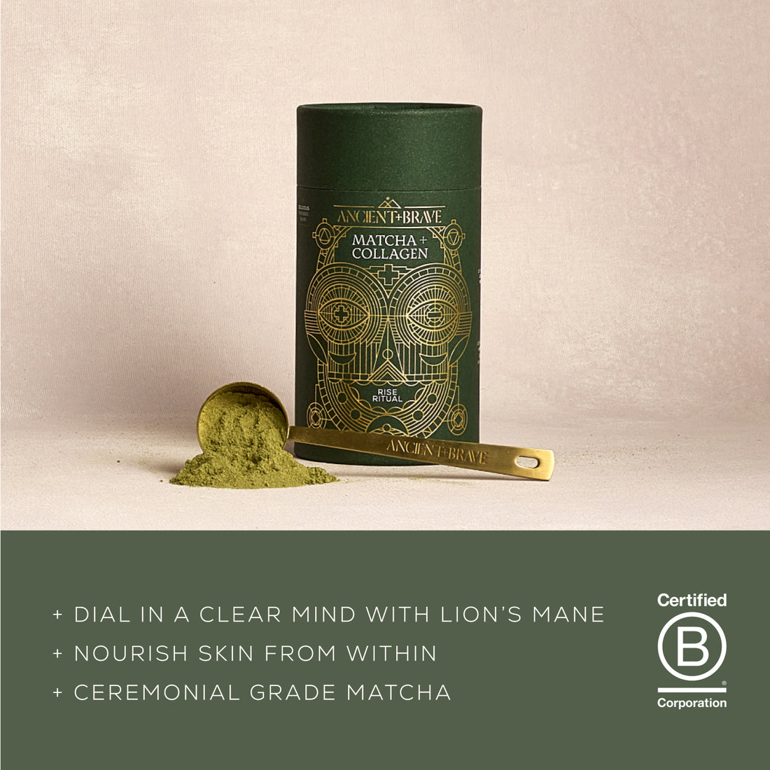 Ancient + Brave Ceremonial Matcha + Collagen – 150g