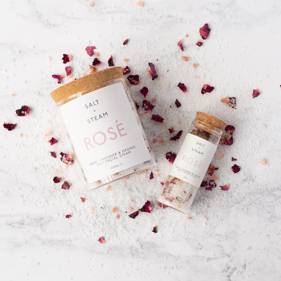 Salt + Steam Rosé Facial Steam – Rose, Lavender &amp; Sweet Orange (50g / 200g)