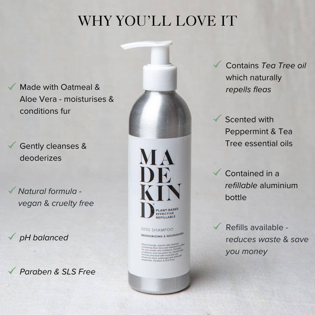 MadeKind Natural Dog Shampoo – Deodorising &amp; Nourishing (250ml)