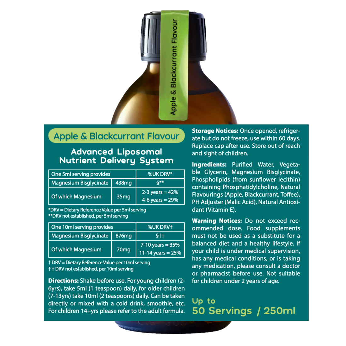 Well.Actually. Kids Liposomal Magnesium Glycinate – Apple &amp; Blackcurrant
