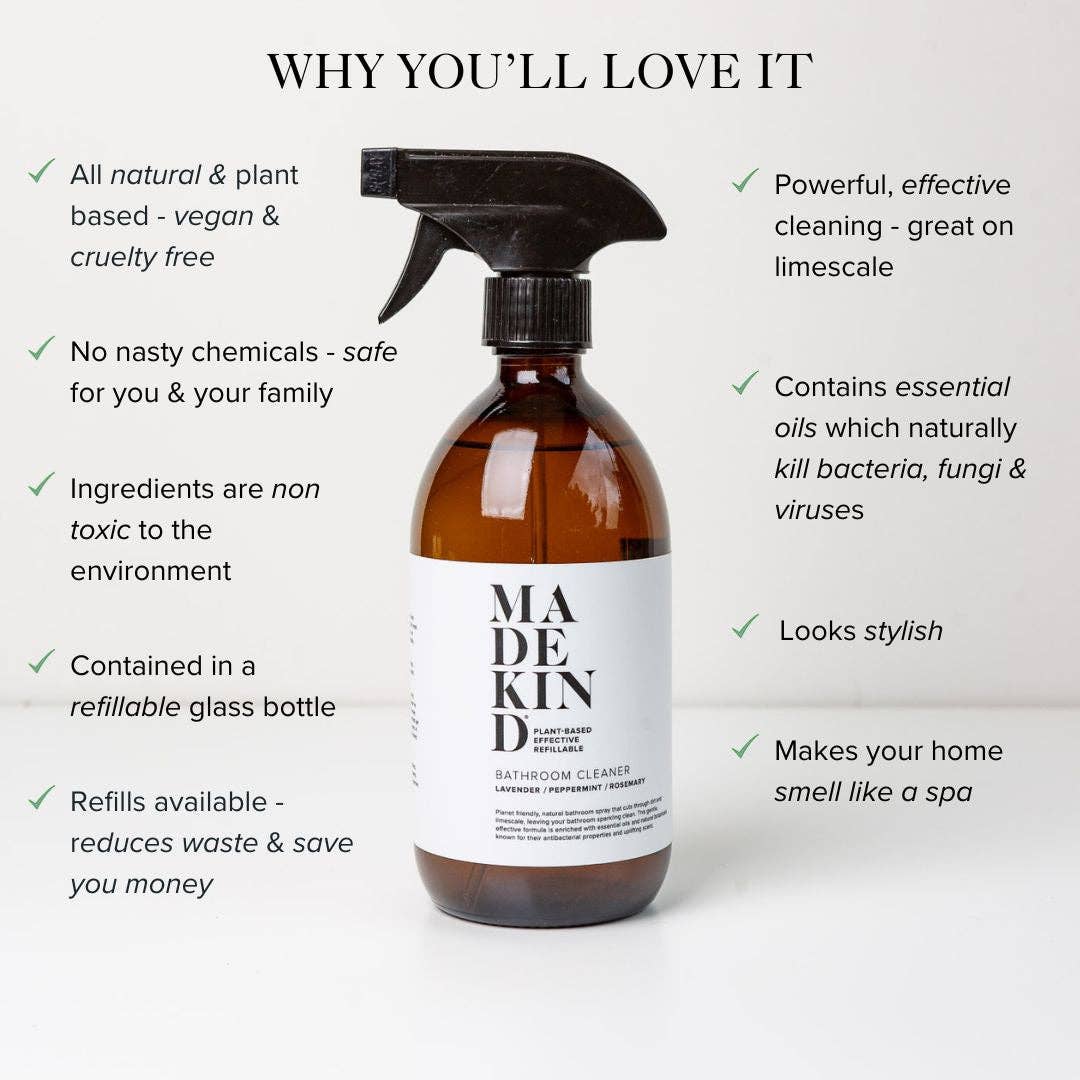 MadeKind Natural Bathroom Cleaner – Lavender, Rosemary &amp; Peppermint (500ml)