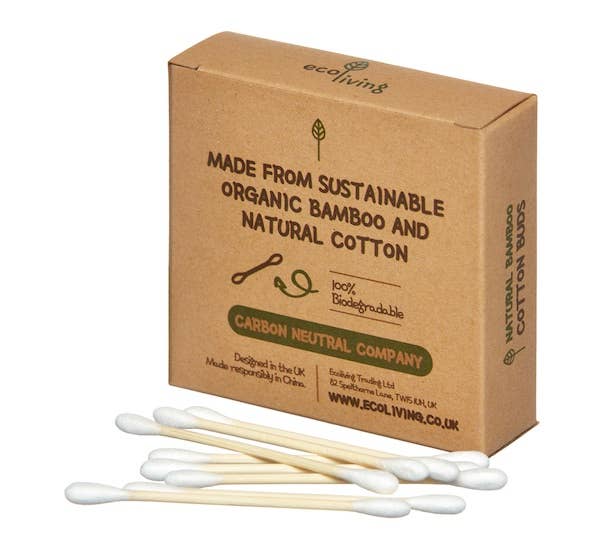 ecoLiving Bamboo Cotton Buds – 100 Pack