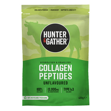 Hunter & Gather Grass-Fed Bovine Collagen Peptides – Unflavoured (400g)