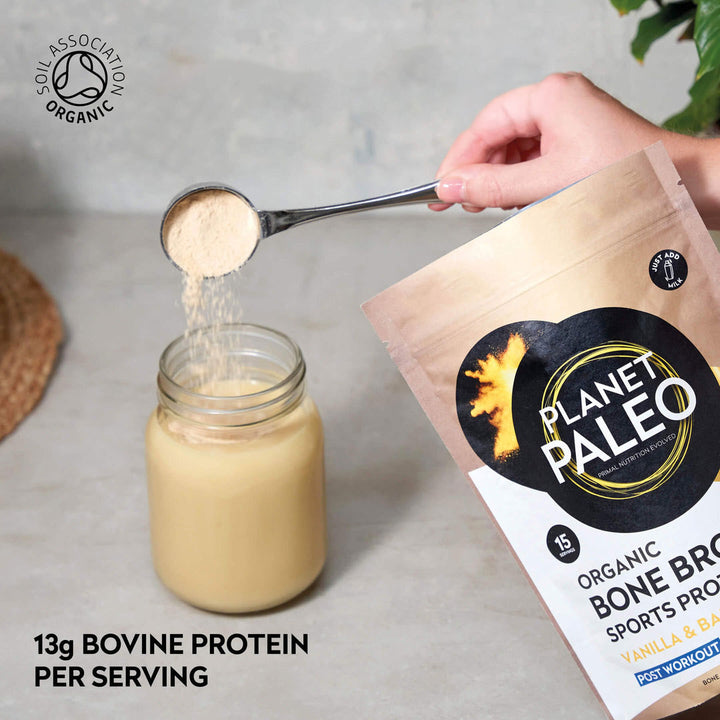 Planet Paleo Organic Bone Broth Sports Protein - Vanilla & Banana 240g