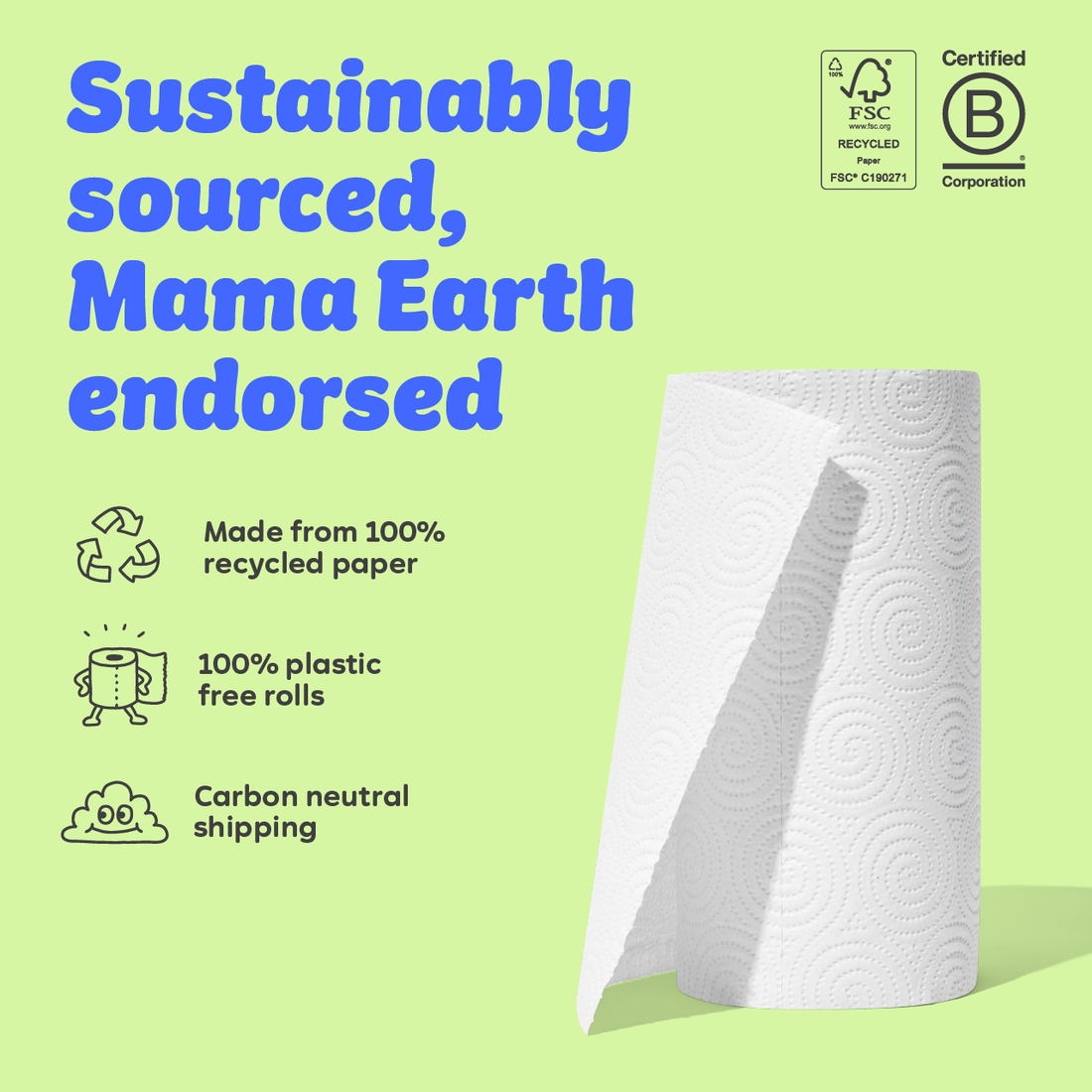 Who Gives A Crap 100% Recycled Kitchen Roll – 2-Ply, 120 Sheets