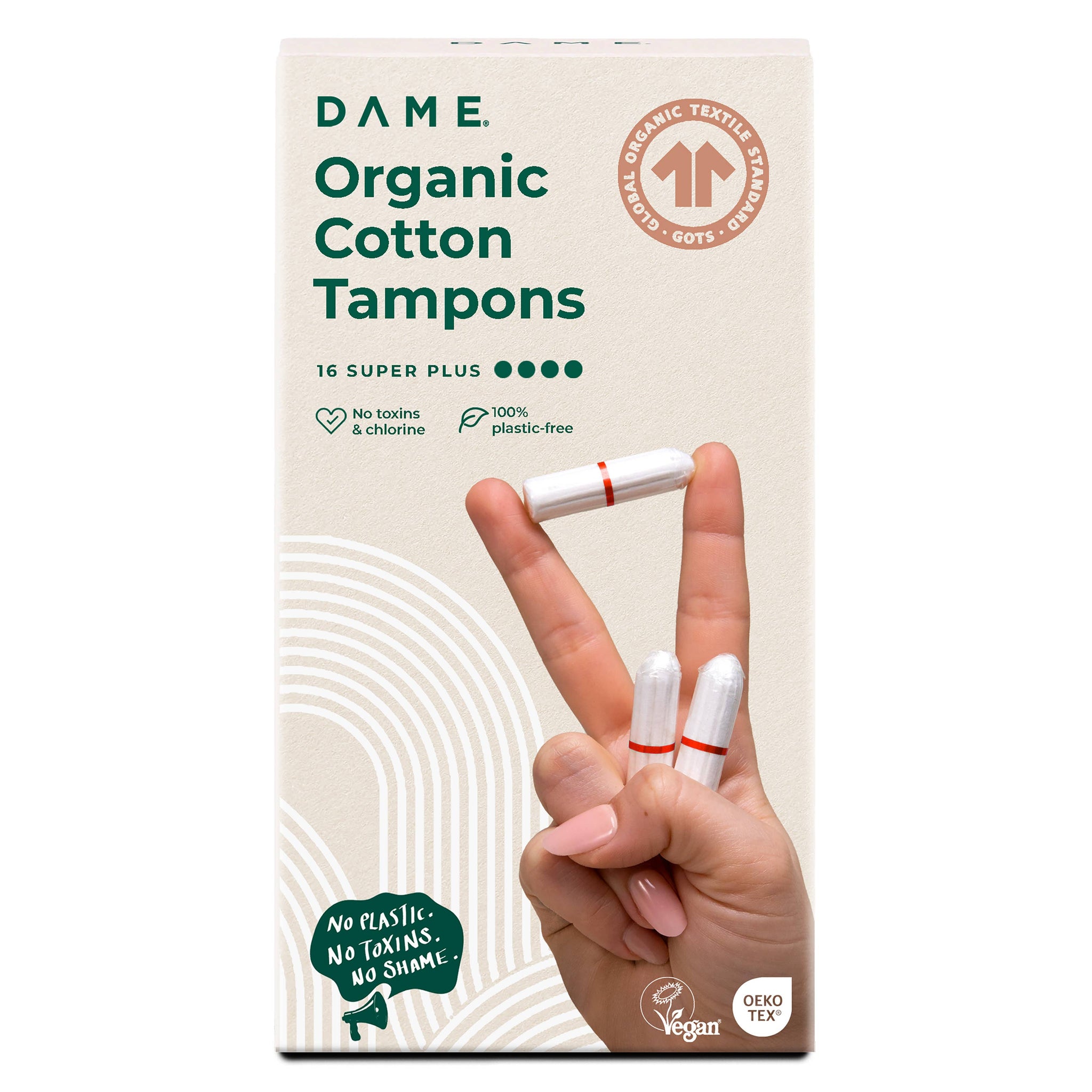 Organic Cotton Tampons (16-pack): Super Plus