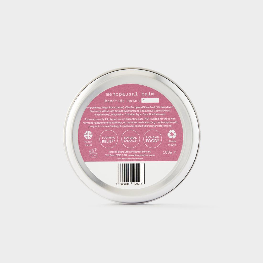 Fierce Nature Menopausal Balm – Natural Tallow Balm with Wild Yam &amp; Magnesium (100g)